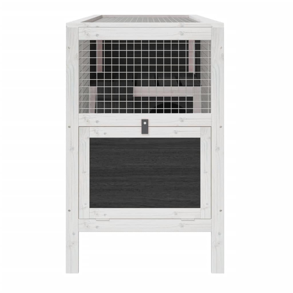 ZEYUAN Conejera de Madera Maciza de Pino Gris 103x44x69,5 cm, Jaula Cobaya, Jaulas para Conejos, Jaula Hamster, Casa Conejo, Casita Conejo, Nido Conejo