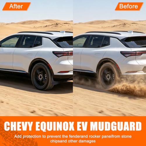 Image of Mud Flaps Splash Guards for 2024-2026 Chevy Chevrolet Equinox EV, Durable ABS Mud Guards, Protects Against Mud, Rocks, and Debris, 2024-2026 Chevy Equinox EV Accessories (4PCS)