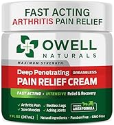 OWELL Naturals Arthritis Pain Relief Cream 7 oz, Maximum Strength Deep Penetrating Relieving for ...