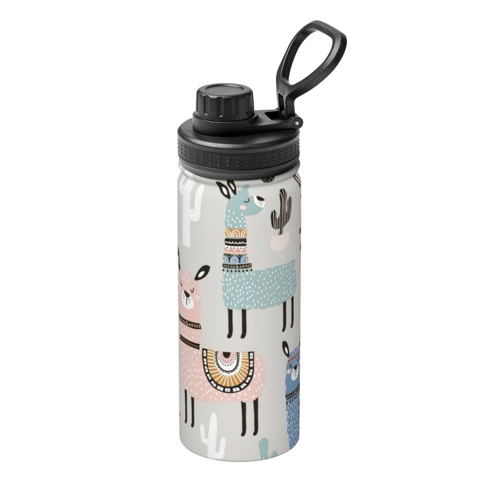 Kfjghhl Insulated Stainless Llama Cactus Steel Water Bottle For Sport Gym Travel Leak Camping Hiking Hydration