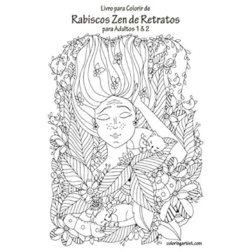 Capa do livro Livro para Colorir de Rabiscos Zen de Retratos para Adultos 1 & 2