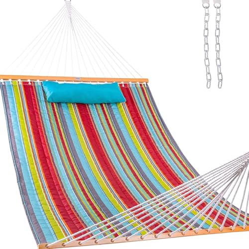 Lazy Daze 12ft Quilted Double Hammock with Spreader Bars