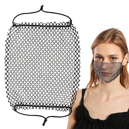 Máscara de mascarada, máscara facial para mujer, máscara facial con brillantes brillantes | Máscara facial transpirable con purpurina, lavable para mujer, para Halloween