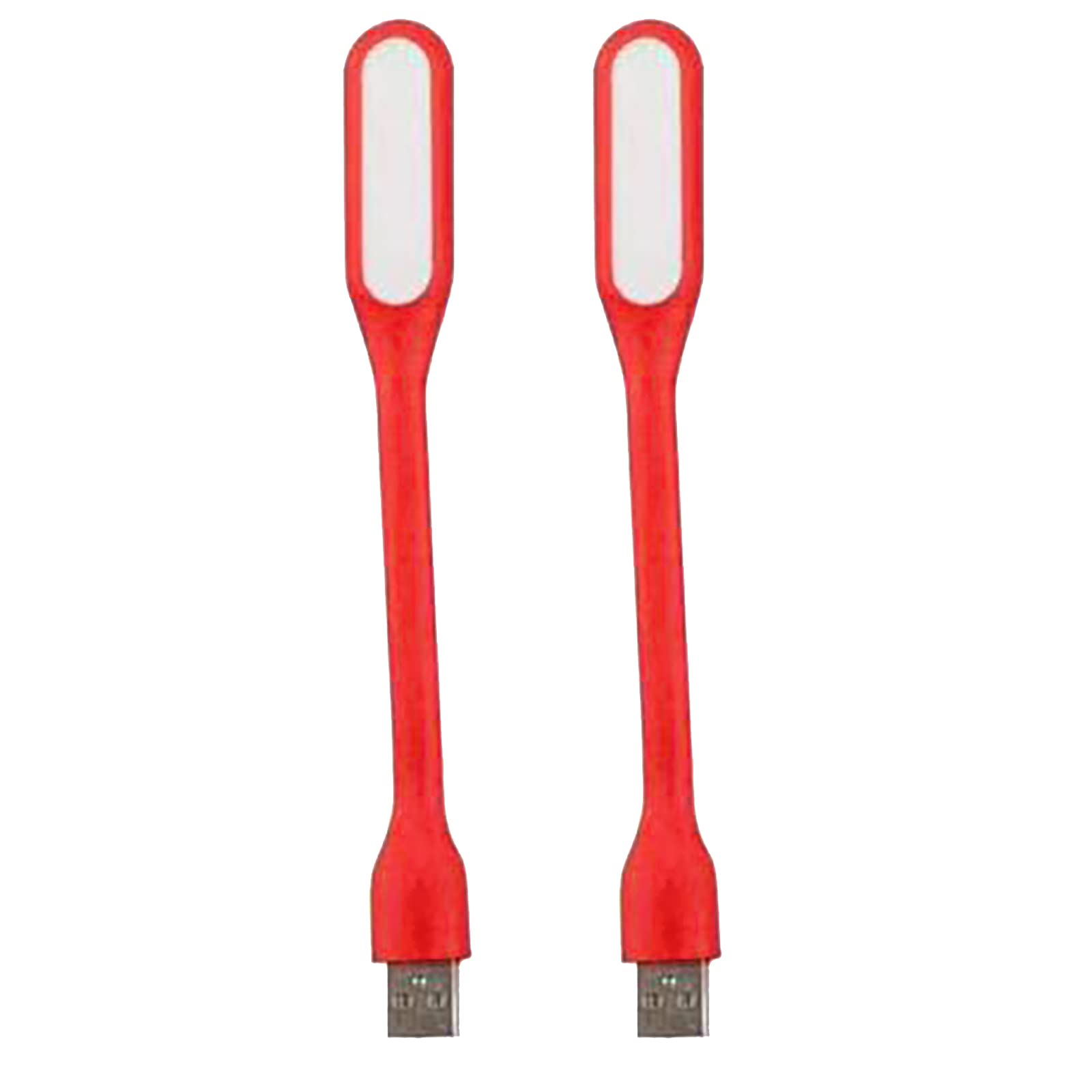 Mini Flexible Light, Portable USB Led Reading Night Lamp for PC Laptop Computer Notebook Power Bank - 2 Pack (Red)