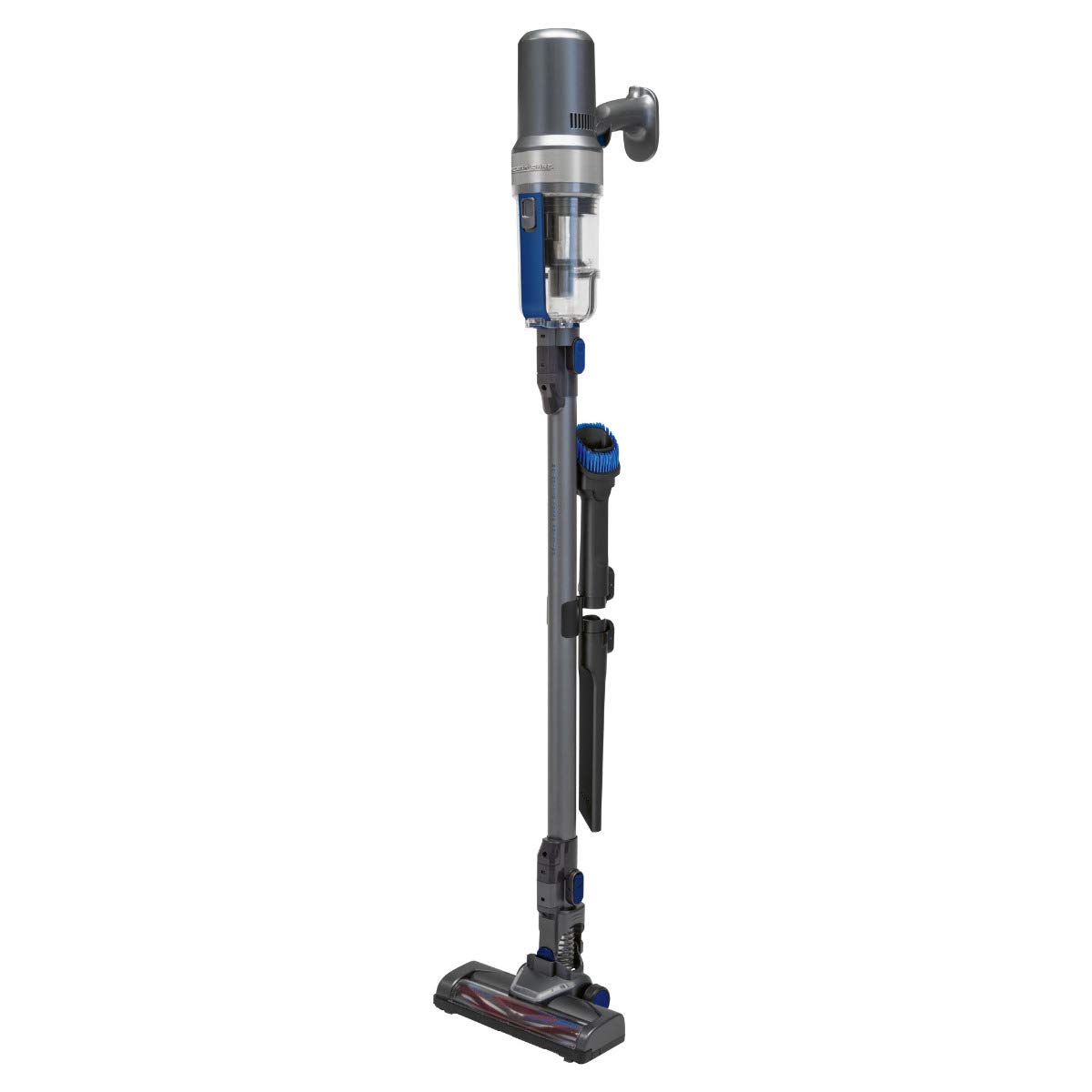 ProfiCare PC-BS 3085 A Akku Bodenstaubsauger, Eco-Cyclon-Twin-Spin Akku-Sauger mit 25,9 V Lithium-Ionen-Akku (2200 mAh), Inkl. flexiblem und dehnbarem Saugschlauch, anthrazit-blau