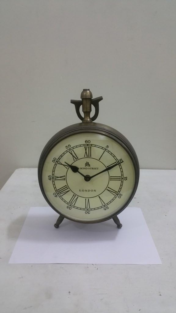 THOR INSTRUMENTS Nautical Maritime ~ Silver Finish Desktop ~ Table Clock Decor Rustic Vintage Home Decor Gifts