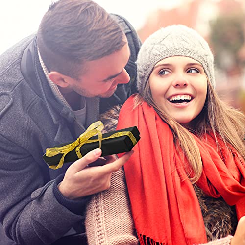 24 Pcs Gift Box Set, Cardboard Jewelry Necklace Gift Boxes Cotton Filled Cardboard Paper Jewelry Box Gift Cases Bulk For Wedding, Engagement, Anniversaries, Christmas, 8.2 X 1.57 X 1.18Inches (Black) #TOP3