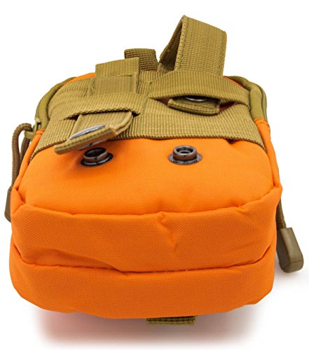 Bastex Universal Multipurpose Tactical Smartphone Orange W/Army Green Holster Edc Security Pack Carry Pouch Belt Waist Bag Gadget Money Pocket For Iphone 6S Samsung Galaxy S7 Note5 Lg G5 Iphone 7 #TOP4