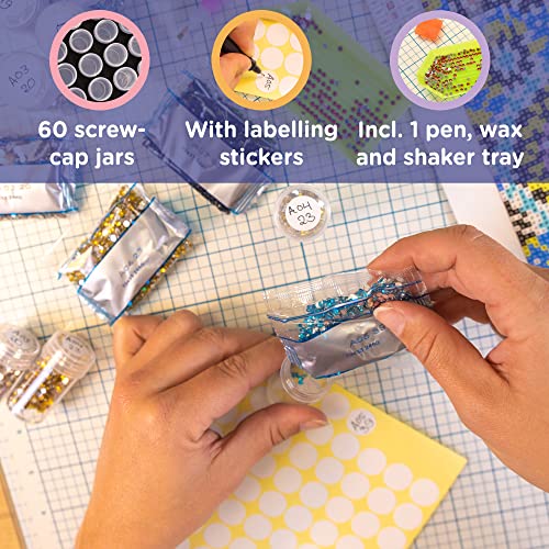 Kit herramientas Diamond Painting 5D de Crafts & Co®: organizador verde con 60 tubos 6