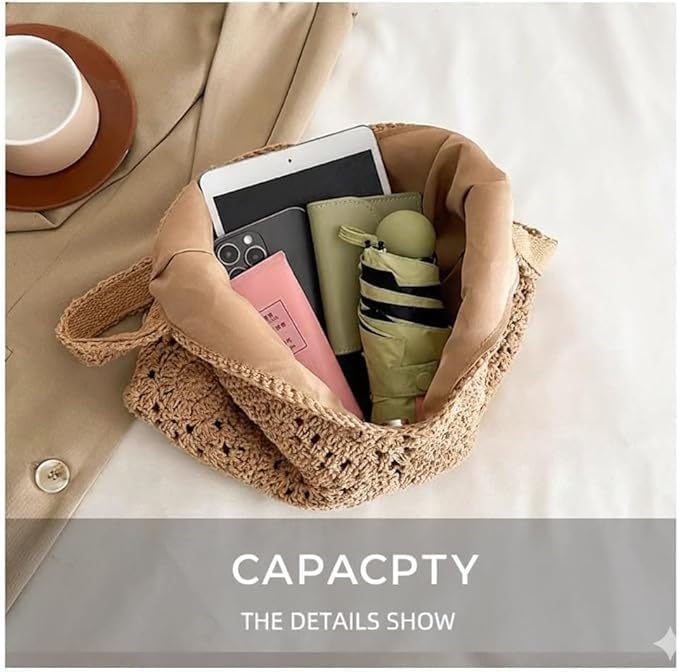 Canvas Tote Bag for Women, Large Capacity Reusable Shoulder Bag with Inner Lining & Buckle Closure, Shopping Work Daily Tote (Beige) - Image 6