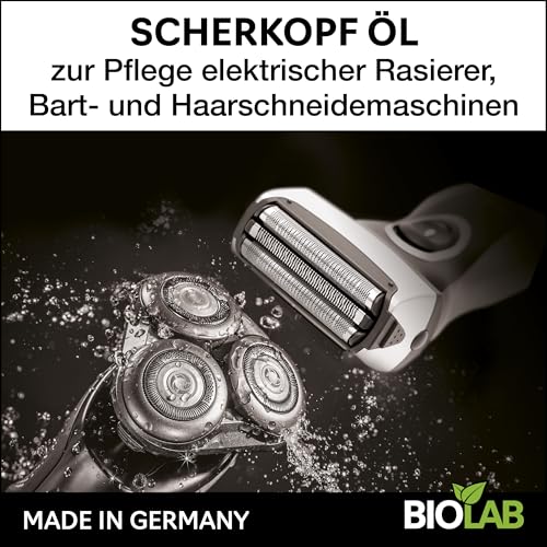 BIOLAB Scherkopf Öl (30 ml) für Rasierer, Haarschneider und Haarschneidemaschine - Schermaschinenöl, Clipper Oil