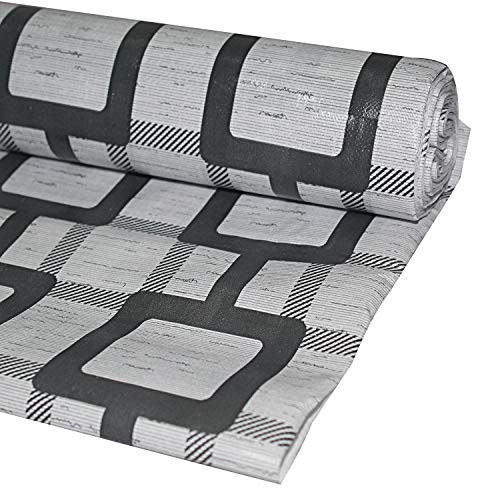 Image of Kuber Industries Kitchen Drawer /Cabinet Shelf Mat|Checks Design with PVC Material|Adjustable Size 10 Mtr Roll (Grey)-CTKTC05363