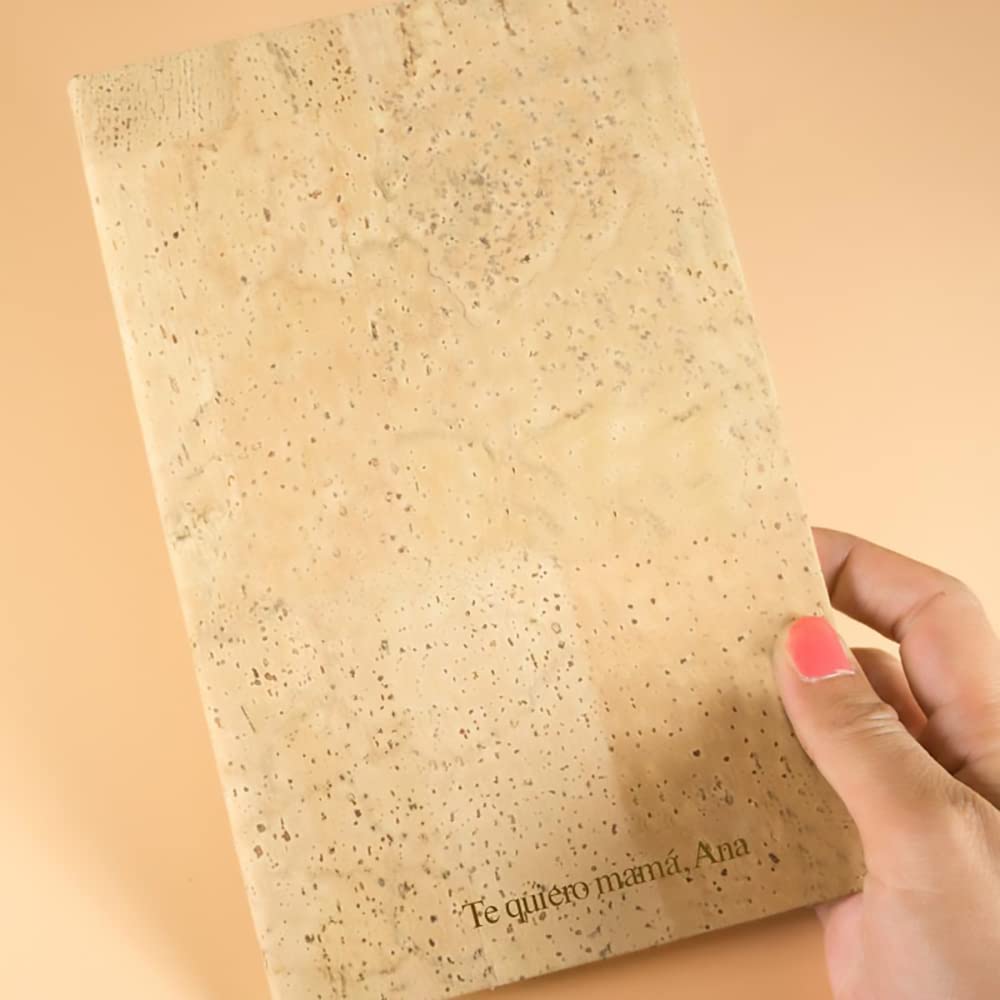 CALLE DEL REGALO Conjunto de bloc de notas y bolígrafo de corcho personalizados con texto