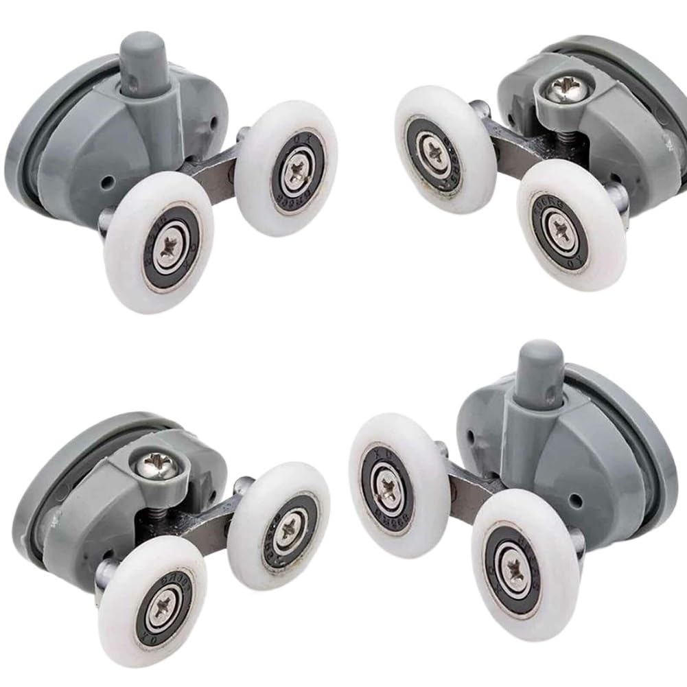Shower Door Rollers 4pcs Twin Bathroom Shower Door Roller Runner Wheels Sliders 19/23/25/27mm Dia Rooms Cabins Pulley Hardware Accessori(25mm)