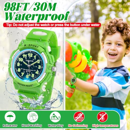 Image of Juboos Kids Watch Analog for Boys Girls, Childrens Waterproof Soft Strap Kids Time Teaching Quartz Wristwatch for Ages 5-15