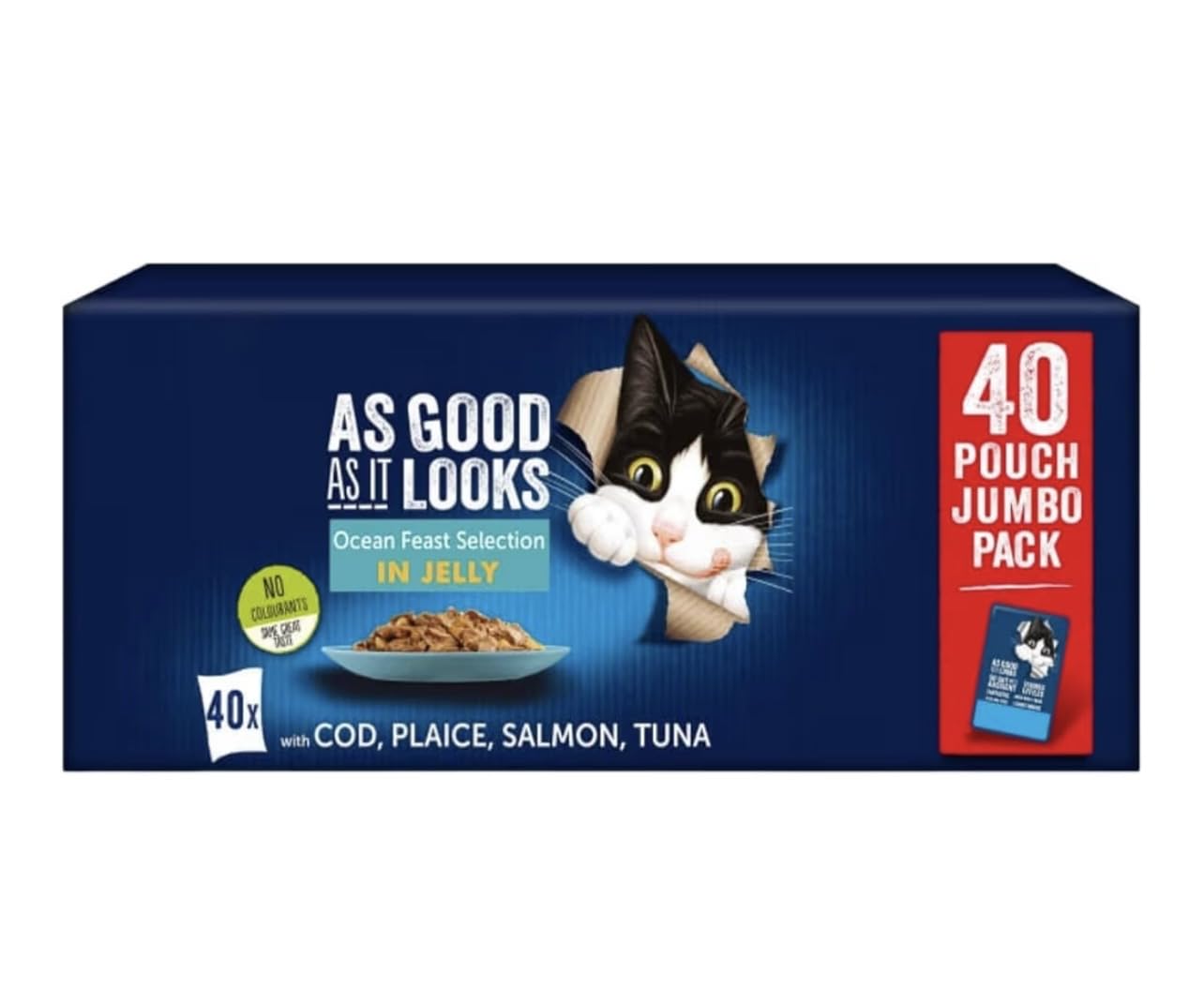 Ocean Feasts Cat Food, Cat Food Ocean, Complete Food for Adult Cats, Fish Selection in Jelly, (40 Pouches)