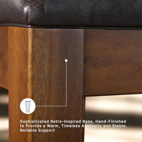 Signature Design by Ashley Ralene Tufted Upholstered Dining Room Bench, Medium Brown - image 3