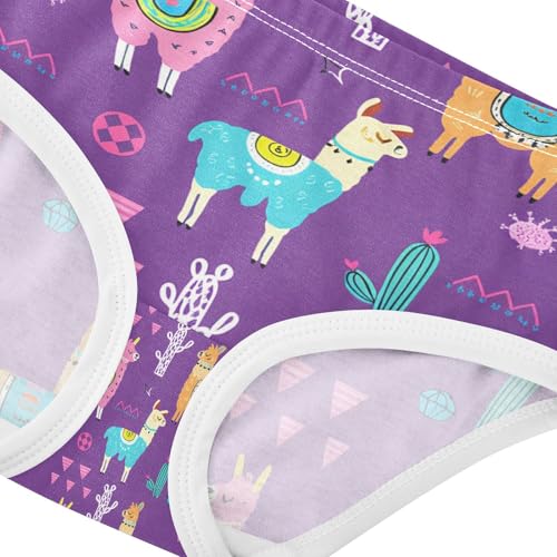 Colorful Llamas Cacti Purple Toddler Girls's Underwear 2T 202c12234