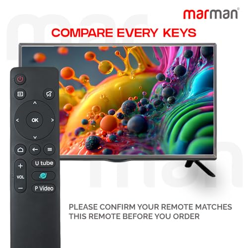 Image of marman Compatible with Thomson Tv Remote Control Original Model 24Alpha001 32Alpha007BL 40Alpha009BL Suitable for 4K FHD UHD LED TV Make Sure Existing Controller Replicate as Similar Model