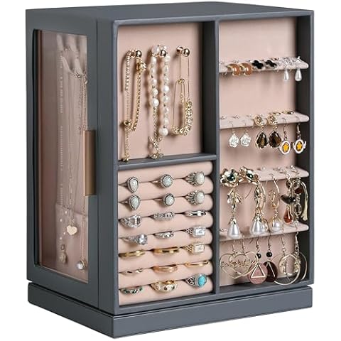 Frebeauty 360° Rotating Jewelry Box Cover
