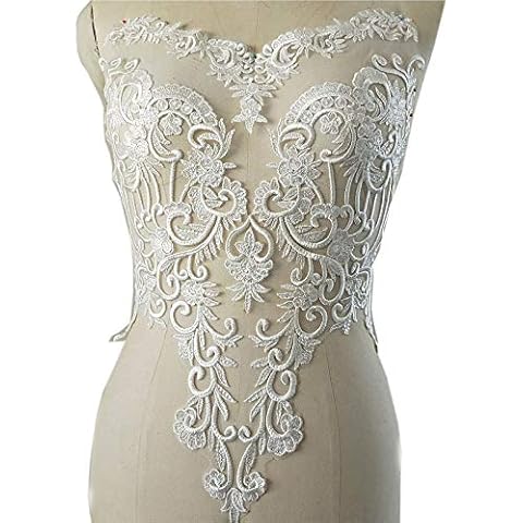 Bene Omnia Bodice Lace Applique Embroidery Floral Sequin Lace Appliques Lace Patches Sewing on Craft Projects Cover