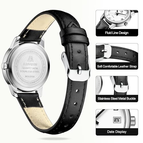 LN LENQIN Ladies Watches Analog Quartz Watch for Women Waterproof Women's Wrist Watches Easy Reader Womens Watch with Leather Strap - Image 4