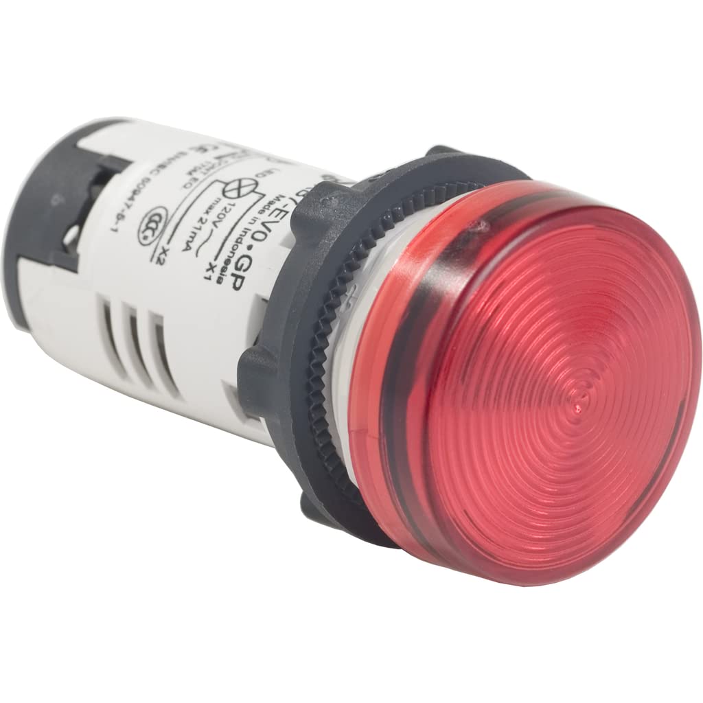 Pilote LED rouge 120V AC IP65 voyant indicateur lumineux étanche tableau commande