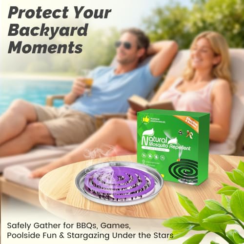 Image of Extra Strong Mosquito Repellent Coils, 28 Pack Large Outdoor Coils for Patios and Camping, DEET Free, Long Lasting 7 to 8 Hours Burning Time, Effective Outdoor Insect Bug Control Portable Incense