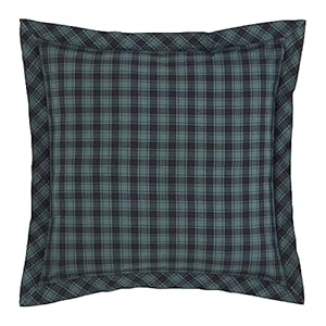 VHC Brands, Pine Grove Euro Sham Cover, Green, 26x27 VHC Brands Pine Grove Euro Sham Cover Green 26×27