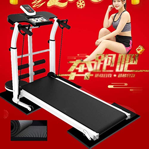 Image of Recovery Fitness Walking Treadmill with Full Length Hand Rails Deck Cushions and Heart Rate Monitoring Folding Running Jogging Walking Treadmill (Red)