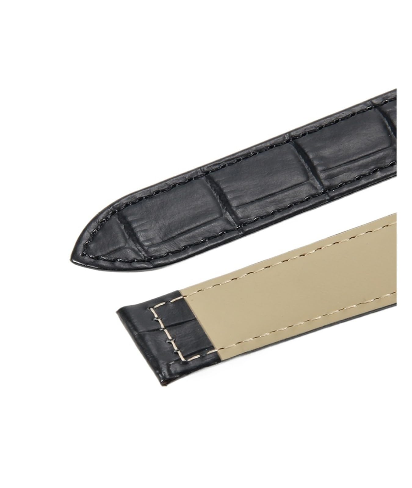 Générique NASUNJIA Bracelet de montre en cuir véritable, étanche et confortable, compatible avec Tank, 18, 20, 22, 23, 25 mm, en cuir de vache, à une seule extrémité