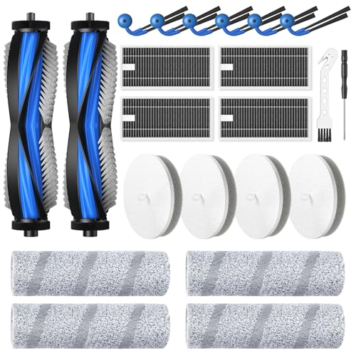 Image of 22 Pack X11 OmniCyclone Accessories for Ecovacs Deebot X11 OmniCyclone | and for Yeedi S20 Infinity Robot Vacuum,2 Roller Brush, 4 Roller Mop, 4 Sponge Filter, 4 HEPA Filter, 6 Side Brush, 2 Tools