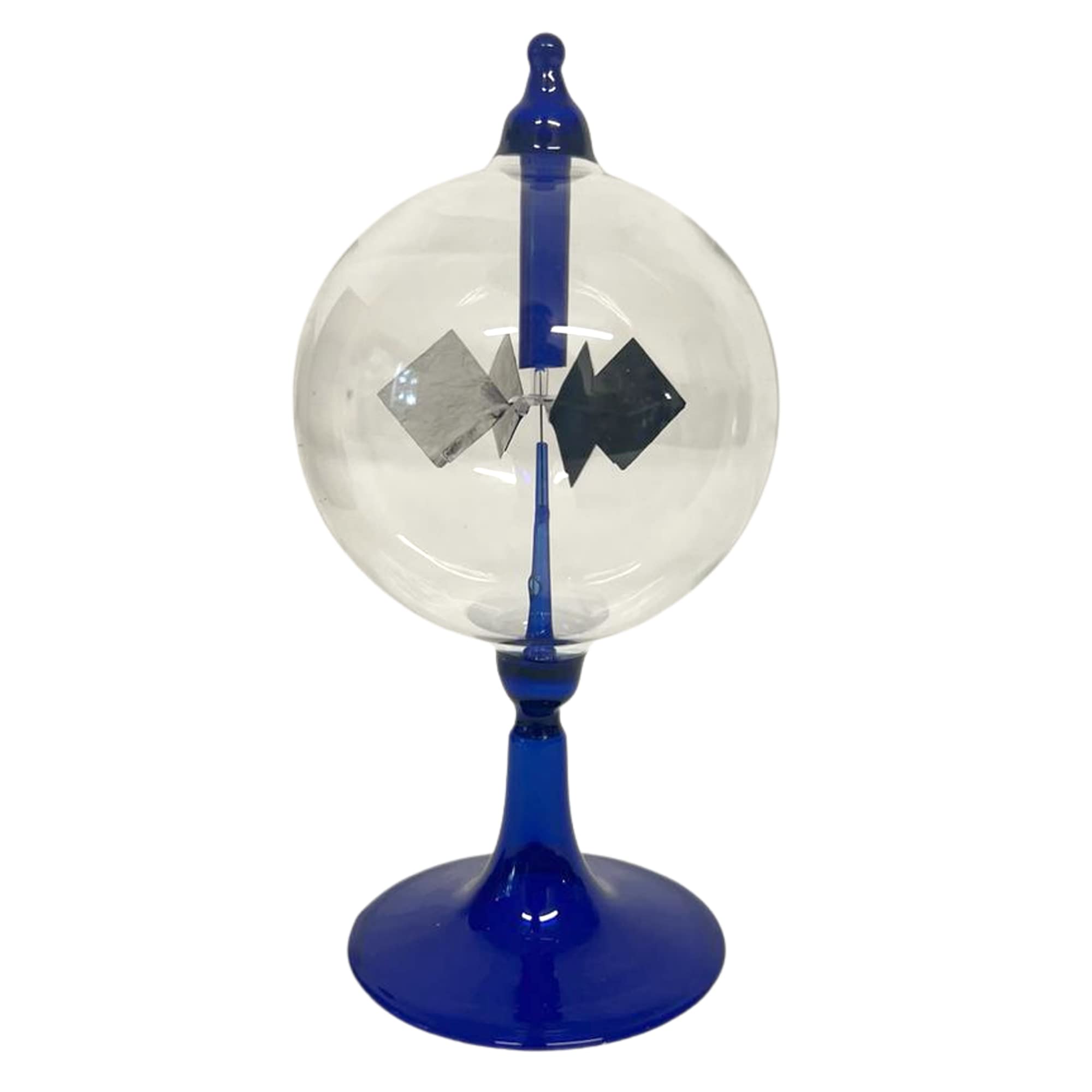16cm high Solar Radiometer | 4 Blades rotating glass windmill Crookes solar radiometer |Measures Radiant Flux of Electromagnetic Radiation | desk ornament | weather station | light mill