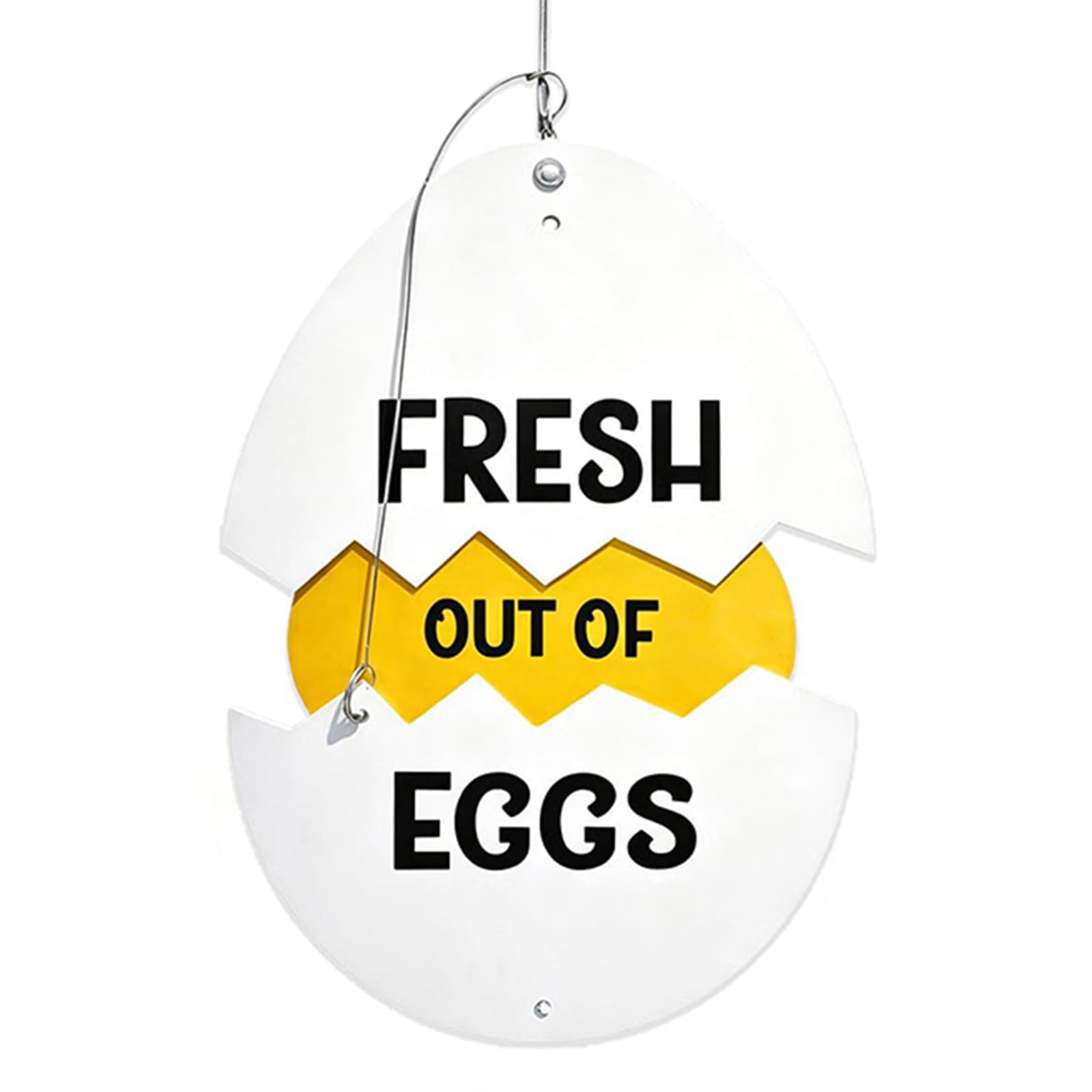 Generic Farm Fresh Eggs Metal Sign,30CM Rustic Farmhouse Decor for Coop & Market,Funny Eggs Sold Out Sign with Flip Design, Cracked Egg Shell Hanging Sign for Farmers Market Farm Stand-#2