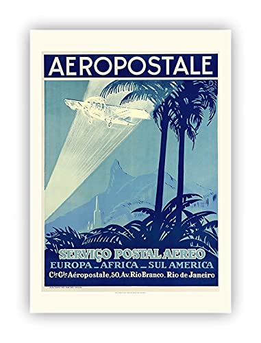 Poster AEROPOSTALE Africa Sul America grande affiche murale vintage 60x80 cm