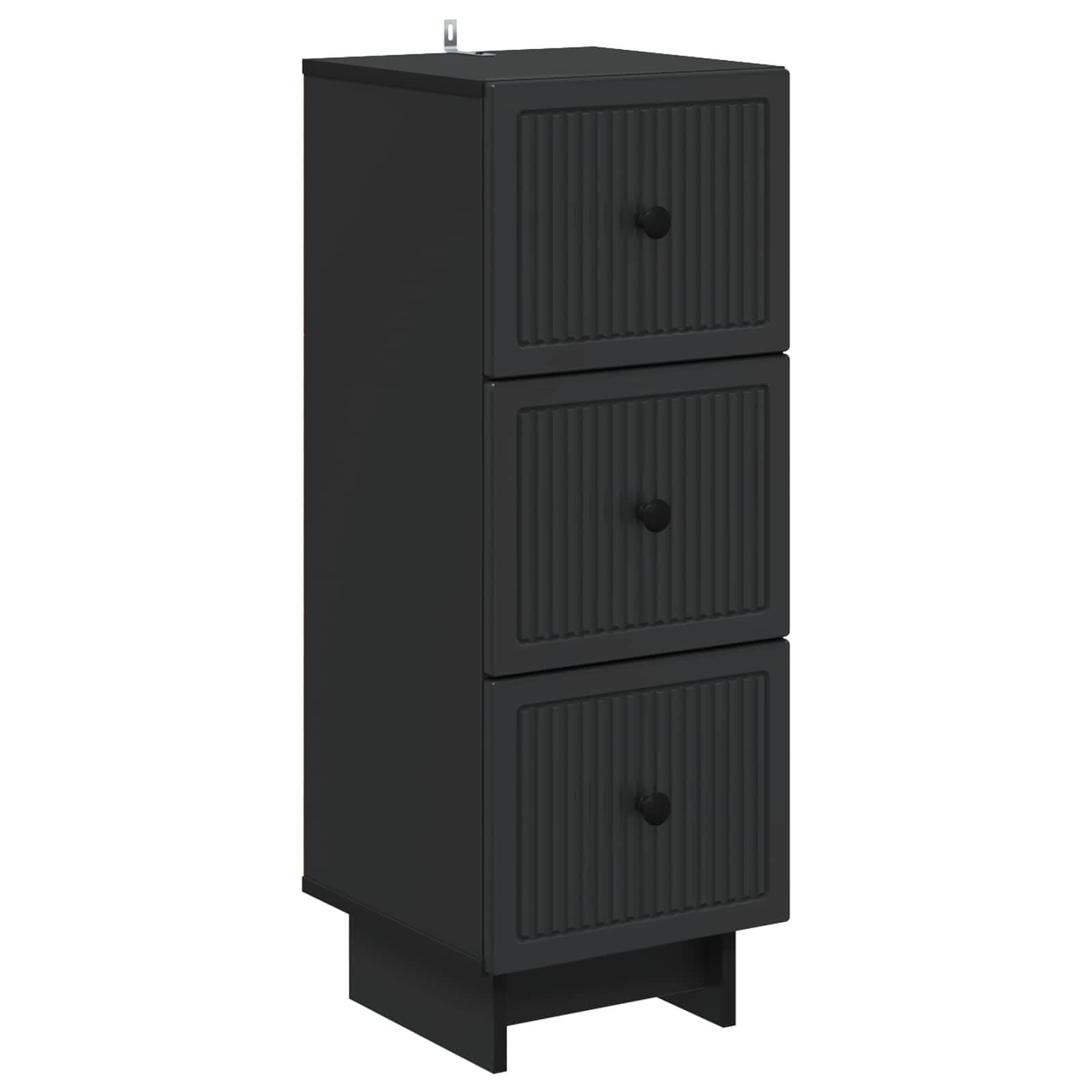 Armoire à Tiroirs Noire 33 x 34,5 x 90 cm Bois d'Ingénierie