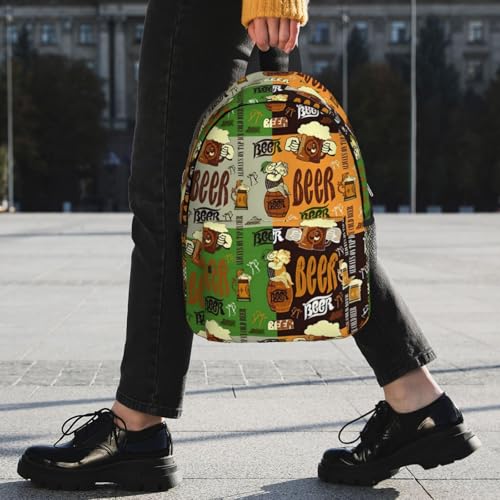 Mochila con estampado de cerveza para viajes y senderismo activo 7