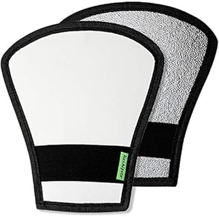 2 Pack Flash Diffuser Reflector Black Edition - 2-Sided White/Silver Bend Bounce Flash Reflector Kit with Elastic Strap for Canon, Nikon, Sony, Fuji and All Speedlight Flashes - by Kachifoto