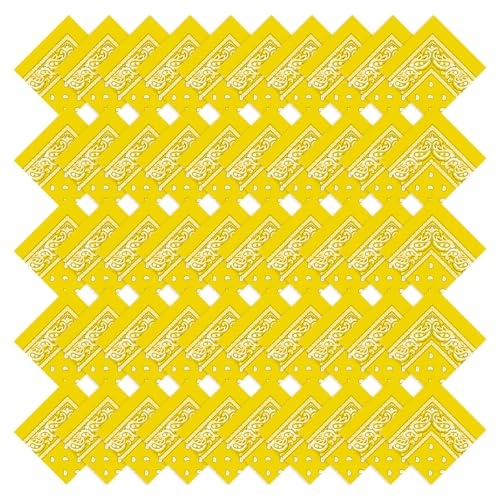 PJPSAA 50 Pcs Bandanas Bulk Large Bandana Headband Paisley Cowboy Bandana Scarf Handkerchief for Women Men