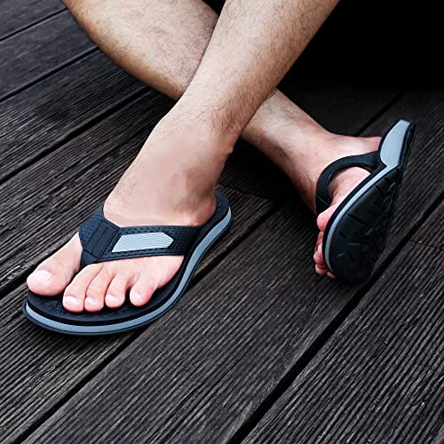 Image of MALIDA Mens Flip Flops Non-Slip Bathroom Shower Shoes Cushion foam Indoor and Outdoor Thong Sandals