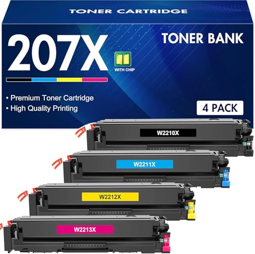 Toner HP 207X Noir et Couleur pour Imprimante LaserJet Pro MFP M283fdw M255dw