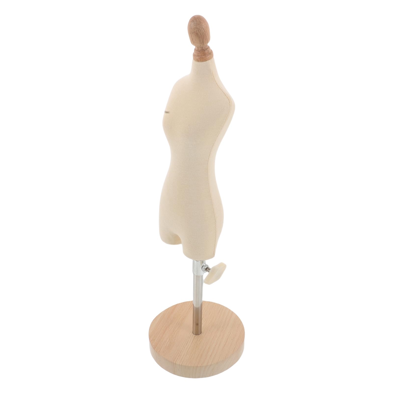 Mannequin de couture miniature portable en bois beige léger