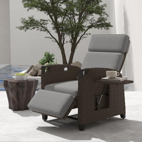 UDPATIO Sillón Ratán Jardin Exterior Reclinable