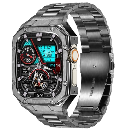 Stainless Steel Watch Band with Case Compatible with Apple Watch Ultra 49mm
