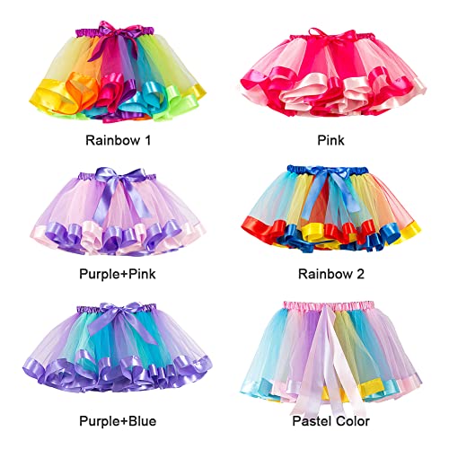 Tutu Skirt,Layered Ballet Tulle Rainbow Skirts For Newborn Baby Toddler Little Girls Dress Up Photography #TOP6