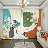 MARPLY Lumière Luxe Rideaux de caractère Filles Chambre Balcon Salon Partition Simple Moderne Rideaux Occultants Décoration B21 150 (H) X125 (W) Cmx2