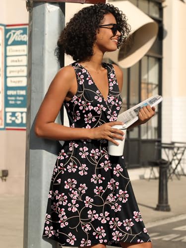 Image of CATHY 2026 Womens Casual Dress Summer Sleeveless Dresses V Neck Wrap Sexy Sundress with Pockets S-2XL