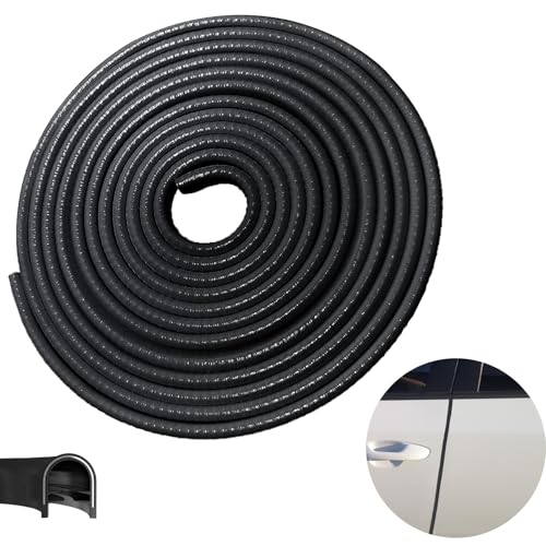 ecocstm Car Door Edge Guards, 20m Black Rubber Seal, U Shape Edge Guards for Cars Trucks Suvs