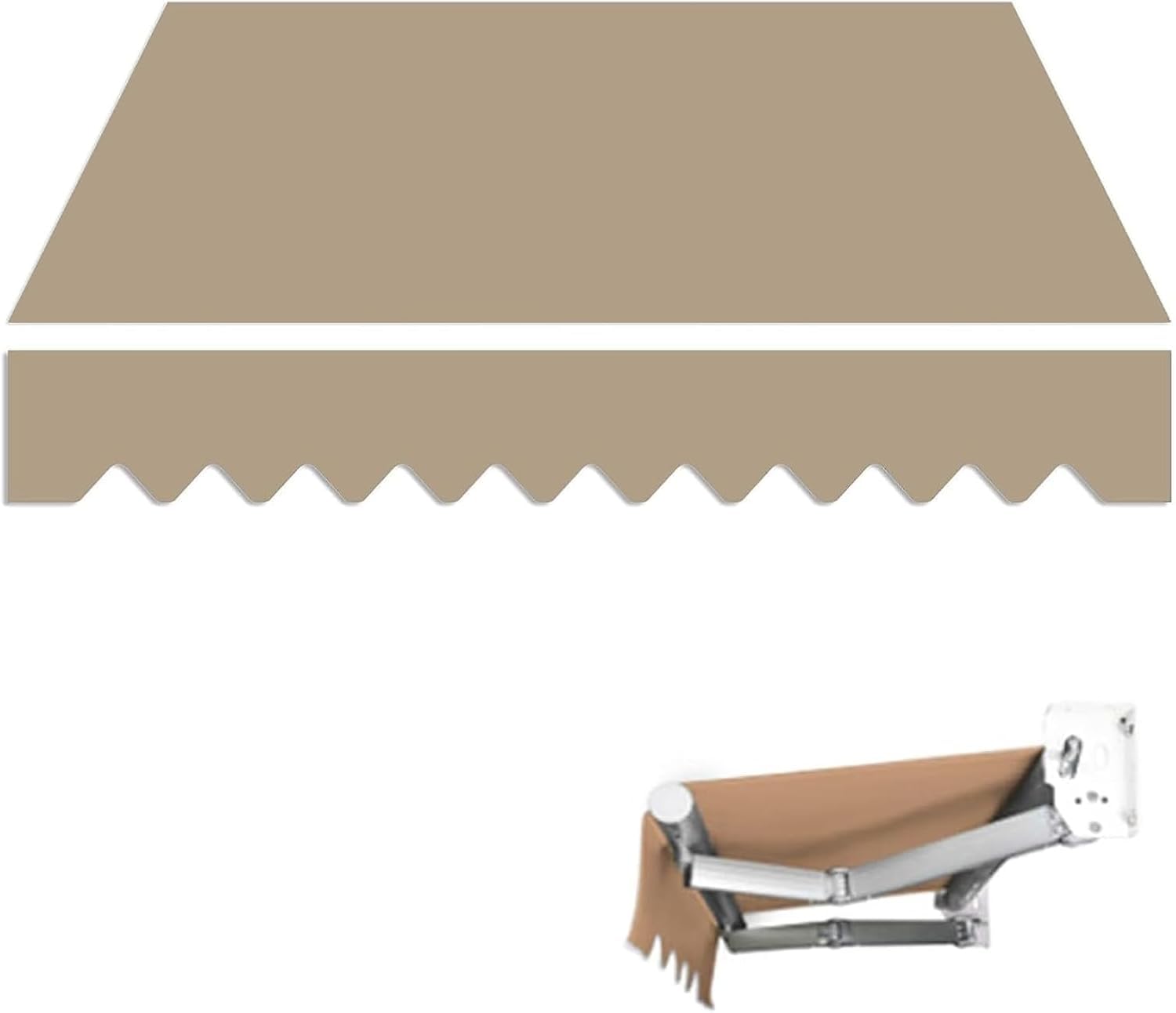 Tenda parasole manuale fai da te di ricambio per tettoia retrattile per patio, gazebo esterno, protezione solare per cortile, terrazza, balcone, facile installazione