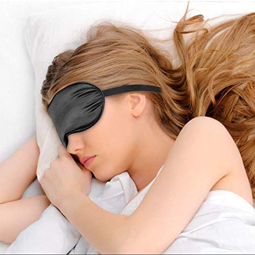 Yimidon Masque de Nuit, Masque de Yeux pour Dormir, Masque de Sommeil Voyage Soie pour Femme et Homme - Anti-Lumière, Ultra-Douce, Sangle Réglable, Aide pour Insomnie, Noir